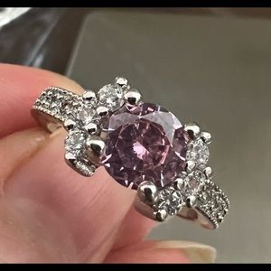 925 ring with pink stone